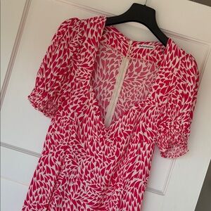 Reformation Pink and White heart midi dress